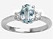 1.70 cts Genuine 9x7 Oval Aquamarine Engagement Ring - 14kt White or Yellow Gold
