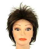 10 Dark Brown large curls / bangs synthetic wig