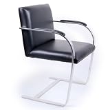 Brno Flat Bar Chair, Black Aniline Leather