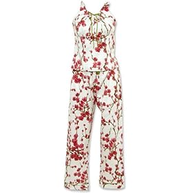 Bedhead Red Cherry Blossom Egyptian Cotton Corset Pajama
