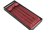 Classy Burgundy Cummerbund and Bow Tie Set with Box