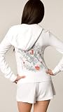 Juicy Couture - Juicy Couture White Terry Orange Logo Hoodie