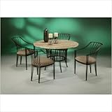 Metropolitan 5 Piece Dining Set with Faux Marble Top in Autumn Rust