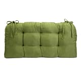 37 Long Moss Green Cotton Bench Pillow Pad with Ties