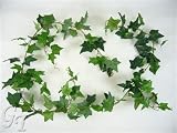 180cm Artificial Silk Foliage Ivy Wired Garland (Green) from GT Decorations