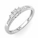 IGI Certified 14k White Gold Brilliant Round & Princess Diamond Ladies 3 stone Engagement Bridal Rin