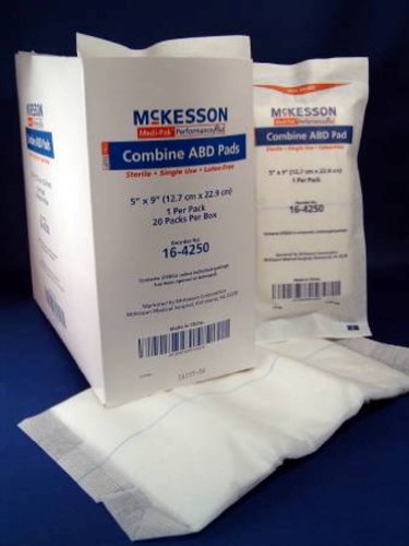 McKesson Performance Abd Pad Sterile 5 X9 - Box of 20 - Model 42502000B002C6AV9K