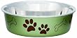 Loving Pets Metallic Bella Bowl Dog Bowl, Large, 2 Quarts, Artichoke