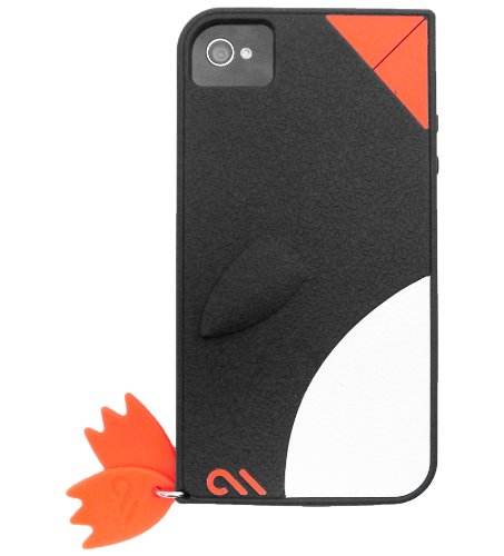 Case-Mate iPhone 4S / 4 CREATURES: Waddler Case, Black クリーチャーズ ワドラー ペンギン シリコン ケース, ブラック CM015590