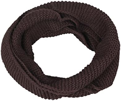 Orien Unisex Child's Knitted Scarves Solid Dark Coffee