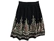 Black RED FLORAL Mini Skirt Designer Allover Sequin Boho Gypsy Skirts