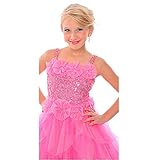 Posh Angels Pink Taffeta Sequin Girls Pageant Dress 10