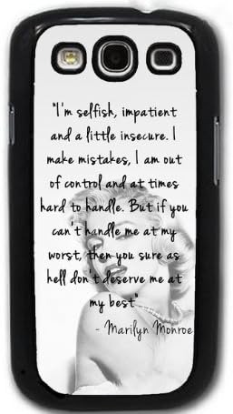 SudysAccessories Marilyn Monroe Inspirational Quote Thinshell Case Protective Galaxy S3 Case SIII Case I9300 Case