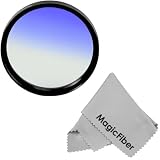 67MM Goja Graduated Blue Lens Color Filter for DSLR Cameras + Premium MagicFiber Microfiber Cleaning Cloth