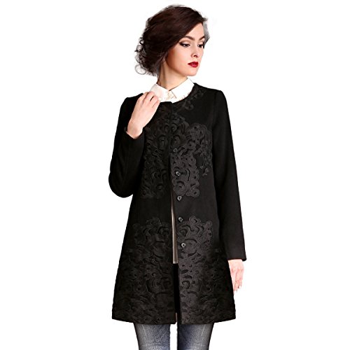 (アートカー)Artka オリジナルデザイン レディーズ立体刺繍パッチワークウール混コート WA10140D