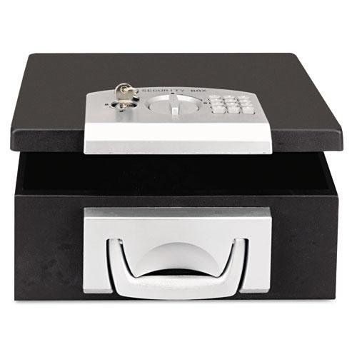STEELMASTER Electronic Security Cash Box, 12.9 x 6.2 x 11.1 Inches, Black (22104)
