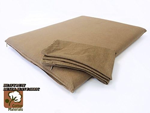 Luxurious Comfort Solid Pad Memory Foam Pet Dog Bed with Inner Waterproof Case and External Cover for Small and Medium Dogs + FREE 2nd Cover (COMPLETE BED - 34"x27"x3", Denim - Brown)