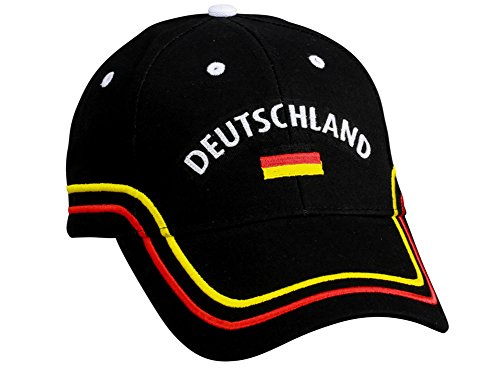 Deutschland EM WM Fancap Europameisterschaft zb für Fußball Fan Fans – Tolle Cap Mütze Hut Accessoires schwarz rot gold