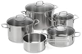 Fissler 8211305001 Topf-Set Florenz 5tlg. best. aus: Kochtopf 16, 20, 24 cm, Bratentopf 20cm und Stielkasserolle 16cm