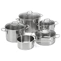 Fissler 8211305001 Topf-Set Florenz 5tlg. best. aus: Kochtopf 16, 20, 24 cm, Bratentopf 20cm und Stielkasserolle 16cm