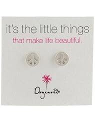Dogeared "Its the Little Things" Sterling Silver Peace Post Earrings