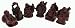 Set of 6 Imitation Redwood (Resin) Buddhas