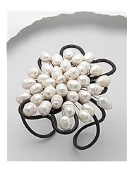 Cotton Waxed Thread Fresh Water Pearls Bracelet In Brass