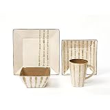Opal Stripe Reactive Glaze 16pc Dinnerware Set