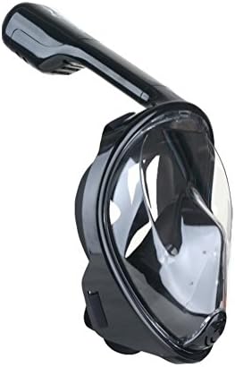 Lovacation Full Face Free Breathing Seaview 180 Degree Snorkel Mask, Anti-fog and Anti-leak,Prevent Gag Reflex with Tubeless Black L/XL