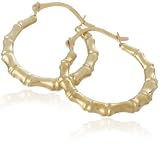 Image of 9ct Yellow Gold AMC99930 Ladies Bamboo Creole Earrings