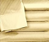 Homespell Egyptian Cotton 1000 Thread Count Sateen Pin Stripe 7 Pcs Sheet Set & Duvet Cover Set Combo Gold - Queen Homespell Egyptian Cotton 1000 Thread Count Sateen Pin Stripe 7 Pcs Sheet Set & Duvet Cover Set Combo Gold - Queen