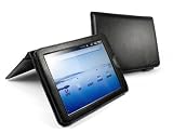 Tuff-Luv Faux Leather Book Style Case Cover with Integrated Stand for Arnova Archos 8 - Black (not compatible Arnova 8 G2)