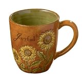 Grasslands Road Indian Summer Sunflower Mug, 4-Inch by 5-1/4-Inch by 3-3/4-Inch