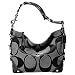 Coach Signature Carly Duffle Sac Bag Black White 11867