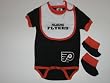 PHILADELPHIA FLYERS BABY CREEPER with BABY BIB and BOOTIES
