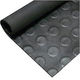 RUBBER-CAL COIN-GRIP ROLLED RUBBER FLOOR MAT – BLACK IN COLOR – 3MM X 4FT X 6FT ROLLS