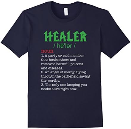 Men's Healer Shirt Nerdy Healer T-Shirt Gaming Tee Men Women 2XL Navy