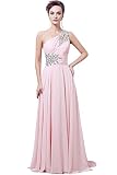 Zlass 2014 Hot Single Shoulder Chiffon Ball Gown, Bridesmaid Dress (10, pink)