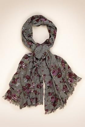 Classic Collection Floral Print Sparkle Lightweight Scarf