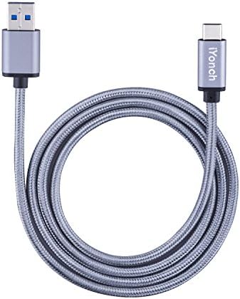 USB 3.1 Type C Cable,1M(3.3ft) Nylon Fabric USB 3.1 Type C Data Sync Charging Cable for New Macbook,Nexus 6P,ChromeBook Google Pixel C and more Type-C Supported Devices(Silver)