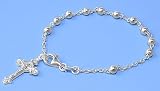 4mm Catholic Italian Sterling Silver Rosary Bead 22mm Cross 7