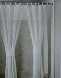 Double - Swag Nautral Ivory Lace Shower Curtain Creative Bath