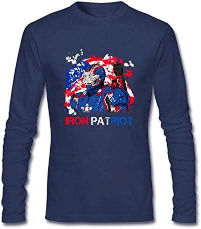Men's Avengers Superheroes Iron Patriot Logo Long Sleeves T-Shirts
