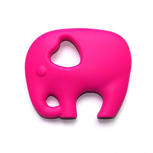 SillyMunk TM Silicone Teething Animal Pendants - Elephant (Pink)
