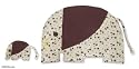 Cotton placemats and coasters, 'Elephant Charm' (set for 4)