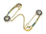 Zandra Rhodes 925 Silver Aquamarine & Blue Topaz Brooch