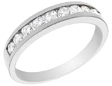 Diamond Wedding Anniversary Ring 1/2 Carat (ctw) Channel Set in 14K White Gold