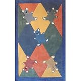 IMAGE OF Kiddie AT051 Multi / Blue Baby Bears Kids Rug Size: 5' x 8'
