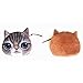 HuaYang Fantastic Cartoon Cat Head Shape Wallet Coins Purse Holder Pouch(Dark Coffee Meow)