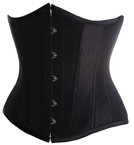 Camellias Black Underbust Waist Cinching Corset Waist Training Shaper Bustier